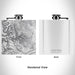 Rendered View of Longs Peak Colorado Map Engraving on 6oz Stainless Steel Flask in White