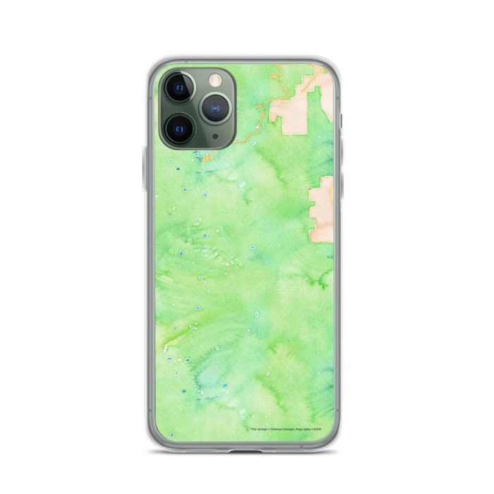 Custom iPhone 11 Pro Longs Peak Colorado Map Phone Case in Watercolor