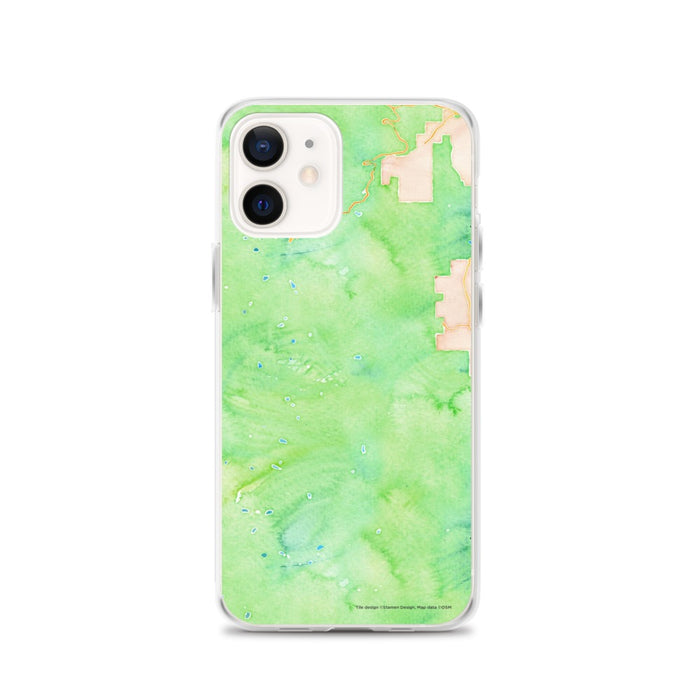 Custom iPhone 12 Longs Peak Colorado Map Phone Case in Watercolor