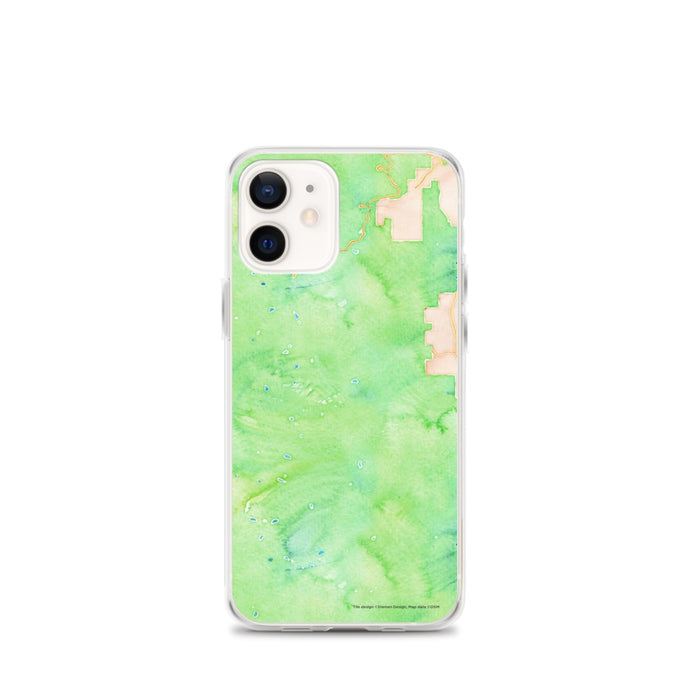 Custom iPhone 12 mini Longs Peak Colorado Map Phone Case in Watercolor