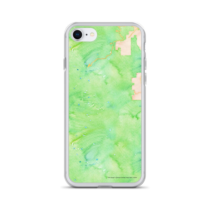 Custom iPhone SE Longs Peak Colorado Map Phone Case in Watercolor