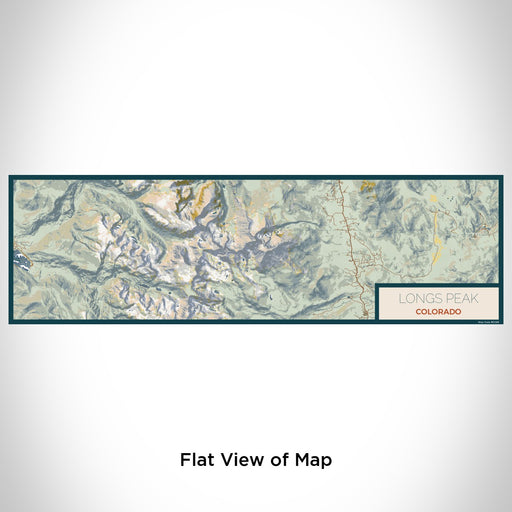 Flat View of Map Custom Longs Peak Colorado Map Enamel Mug in Woodblock