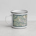 Left View Custom Longs Peak Colorado Map Enamel Mug in Woodblock