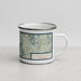 Right View Custom Longs Peak Colorado Map Enamel Mug in Woodblock