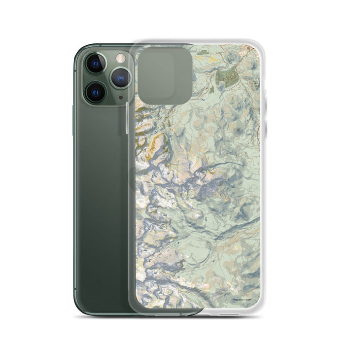Custom Longs Peak Colorado Map Phone Case in Woodblock