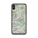 Custom iPhone XS Max Longs Peak Colorado Map Phone Case in Woodblock