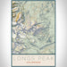 Longs Peak Colorado Map Print Portrait Orientation in Woodblock Style With Shaded Background