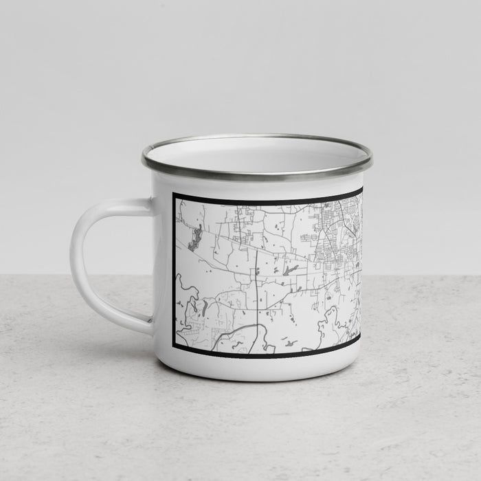 Left View Custom Longview Texas Map Enamel Mug in Classic