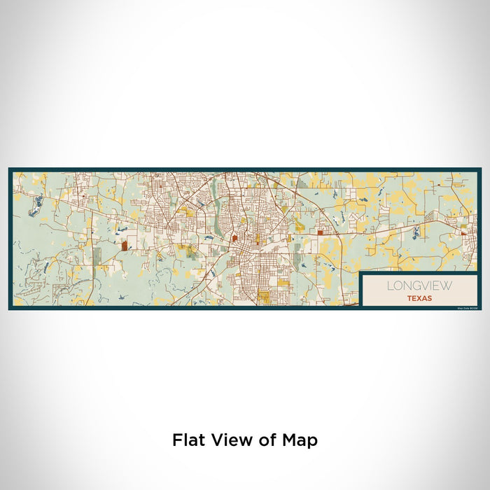Flat View of Map Custom Longview Texas Map Enamel Mug in Woodblock