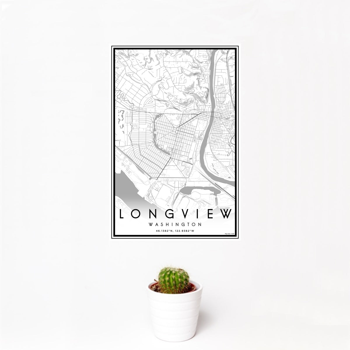Longview - Washington Map Print in Classic — JACE Maps