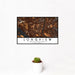 12x18 Longview Washington Map Print Landscape Orientation in Ember Style With Small Cactus Plant in White Planter