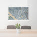 24x36 Longview Washington Map Print Lanscape Orientation in Afternoon Style Behind 2 Chairs Table and Potted Plant