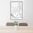 24x36 Longview Washington Map Print Portrait Orientation in Classic Style Behind 2 Chairs Table and Potted Plant