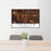 24x36 Longview Washington Map Print Lanscape Orientation in Ember Style Behind 2 Chairs Table and Potted Plant