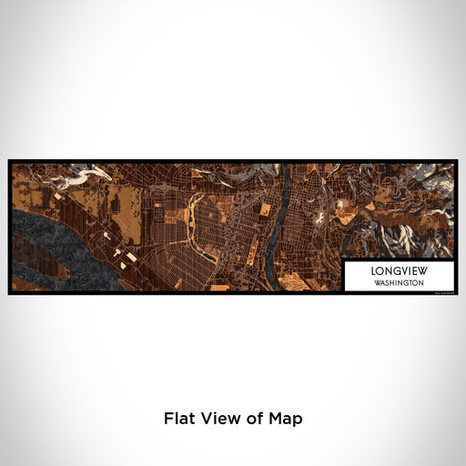 Flat View of Map Custom Longview Washington Map Enamel Mug in Ember
