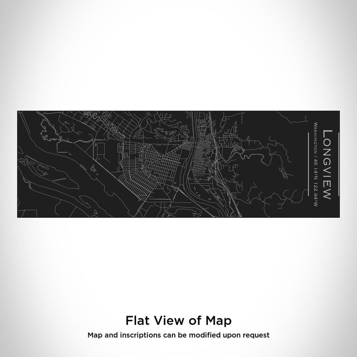 Rendered View of Longview Washington Map Engraving on 10oz Stainless Steel Insulated Cup with Sliding Lid in Black