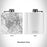 Rendered View of Longview Washington Map Engraving on 6oz Stainless Steel Flask in White
