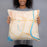 Person holding 18x18 Custom Longview Washington Map Throw Pillow in Watercolor