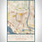Longview Washington Map Print Portrait Orientation in Woodblock Style With Shaded Background