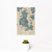 12x18 Lopez Island Washington Map Print Portrait Orientation in Afternoon Style With Small Cactus Plant in White Planter
