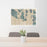 24x36 Lopez Island Washington Map Print Lanscape Orientation in Afternoon Style Behind 2 Chairs Table and Potted Plant