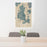 24x36 Lopez Island Washington Map Print Portrait Orientation in Afternoon Style Behind 2 Chairs Table and Potted Plant