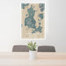 24x36 Lopez Island Washington Map Print Portrait Orientation in Afternoon Style Behind 2 Chairs Table and Potted Plant