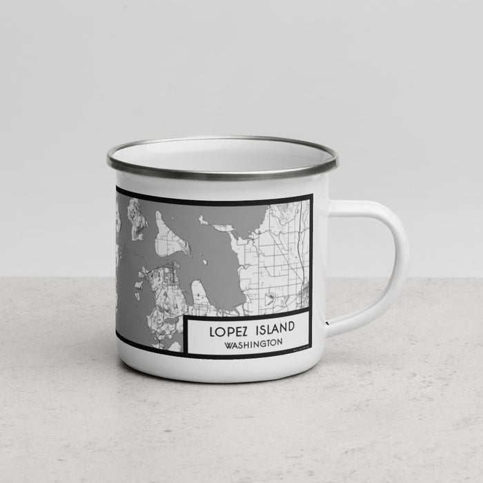 Right View Custom Lopez Island Washington Map Enamel Mug in Classic