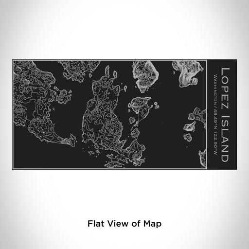 Rendered View of Lopez Island Washington Map Engraving on 17oz Stainless Steel Insulated Cola Bottle in Black