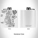 Rendered View of Lopez Island Washington Map Engraving on 6oz Stainless Steel Flask in White