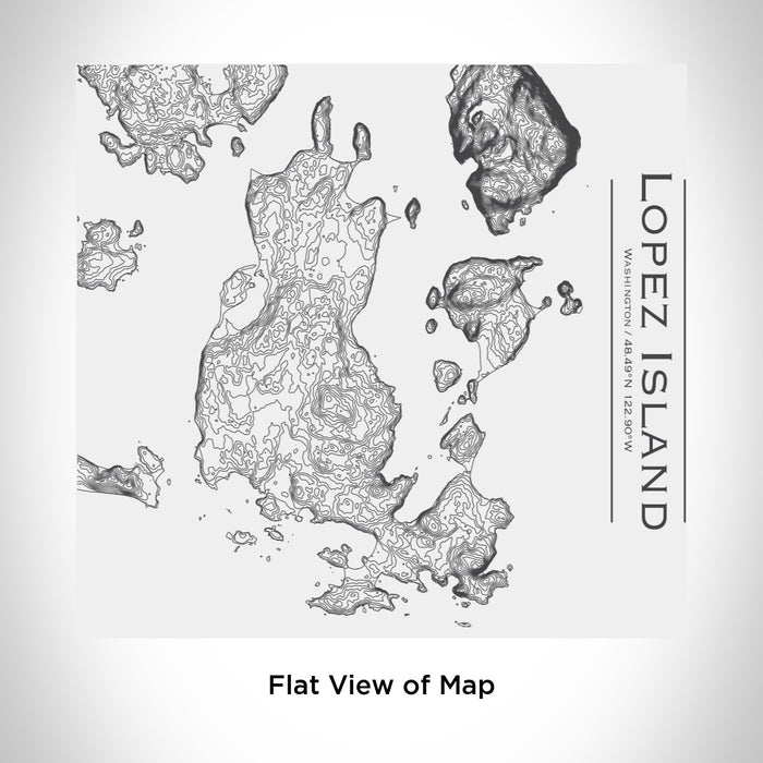 Rendered View of Lopez Island Washington Map Engraving on 17oz Stainless Steel Insulated Tumbler in White