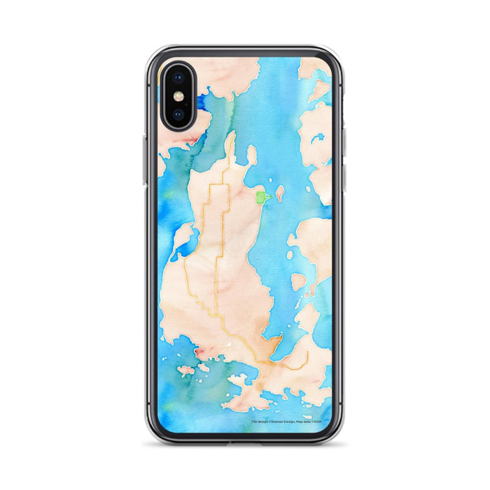 Custom Lopez Island Washington Map Phone Case in Watercolor