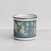 Front View Custom Lopez Island Washington Map Enamel Mug in Woodblock