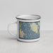 Left View Custom Lopez Island Washington Map Enamel Mug in Woodblock