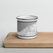 Front View Custom Lorain Ohio Map Enamel Mug in Classic on Cutting Board