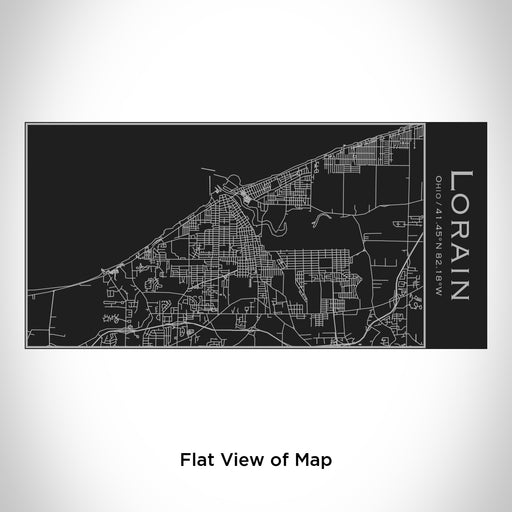 Rendered View of Lorain Ohio Map Engraving on 17oz Stainless Steel Insulated Cola Bottle in Black
