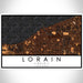 Lorain Ohio Map Print Landscape Orientation in Ember Style With Shaded Background