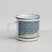 Left View Custom Lorain Ohio Map Enamel Mug in Woodblock