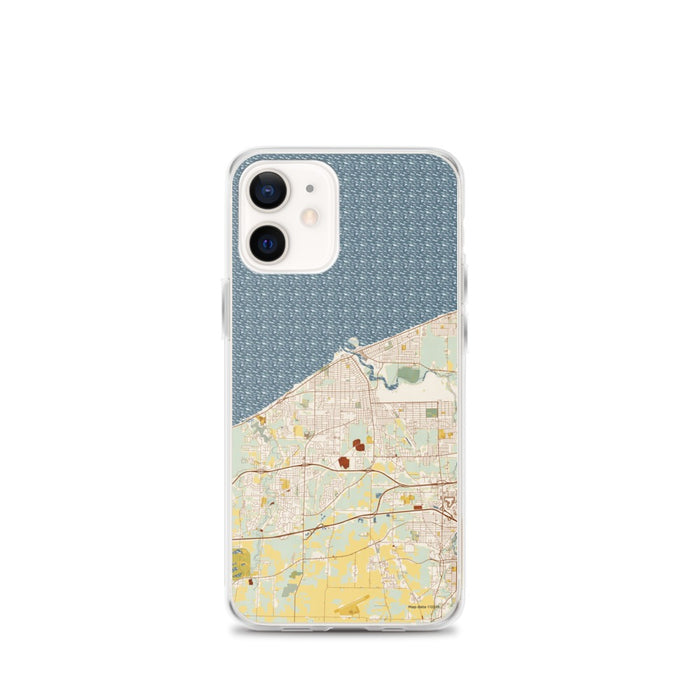 Custom Lorain Ohio Map iPhone 12 mini Phone Case in Woodblock