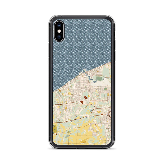 Custom Lorain Ohio Map Phone Case in Woodblock