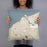 Person holding 18x18 Custom Lorain Ohio Map Throw Pillow in Woodblock