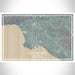 Los Angeles California Map Print Landscape Orientation in Afternoon Style With Shaded Background