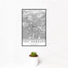 12x18 Los Angeles California Map Print Portrait Orientation in Classic Style With Small Cactus Plant in White Planter