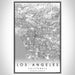 Los Angeles California Map Print Portrait Orientation in Classic Style With Shaded Background