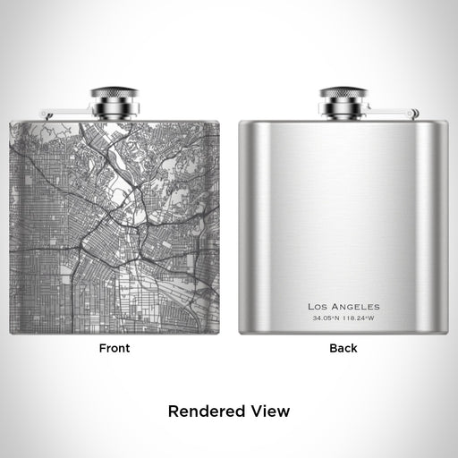 Rendered View of Los Angeles California Map Engraving on undefined
