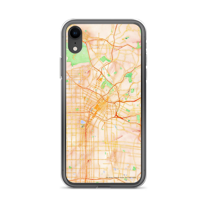 Custom Los Angeles California Map Phone Case in Watercolor