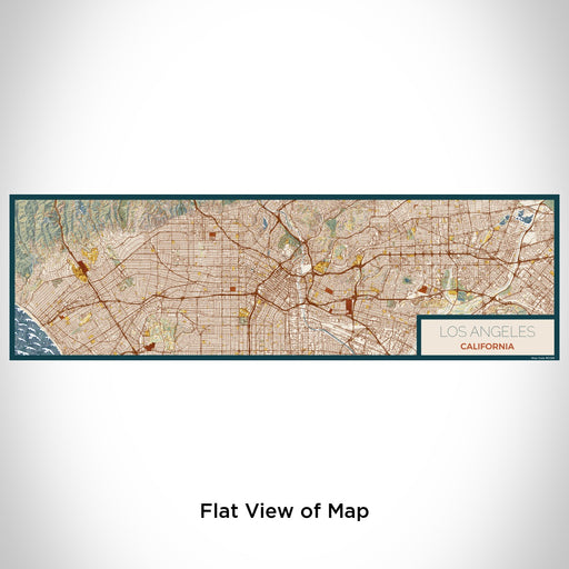 Flat View of Map Custom Los Angeles California Map Enamel Mug in Woodblock