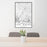 24x36 Los Gatos California Map Print Portrait Orientation in Classic Style Behind 2 Chairs Table and Potted Plant