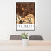24x36 Los Gatos California Map Print Portrait Orientation in Ember Style Behind 2 Chairs Table and Potted Plant