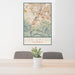 24x36 Los Gatos California Map Print Portrait Orientation in Woodblock Style Behind 2 Chairs Table and Potted Plant